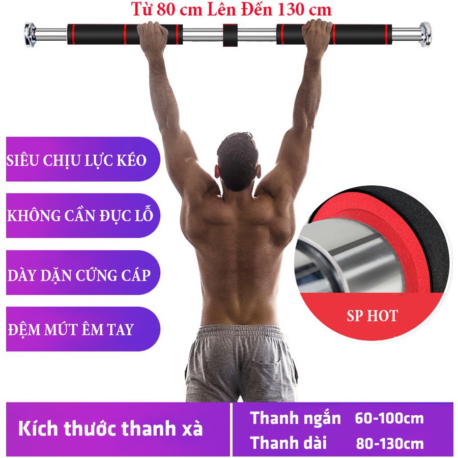 Xà Đơn Treo Tường 80-130cm Nhỏ Gọn Thông Minh Tiết Kiệm Diện Tích Hợp Kim Siêu Bền - Cam Kết Bảo Hành 12 Tháng