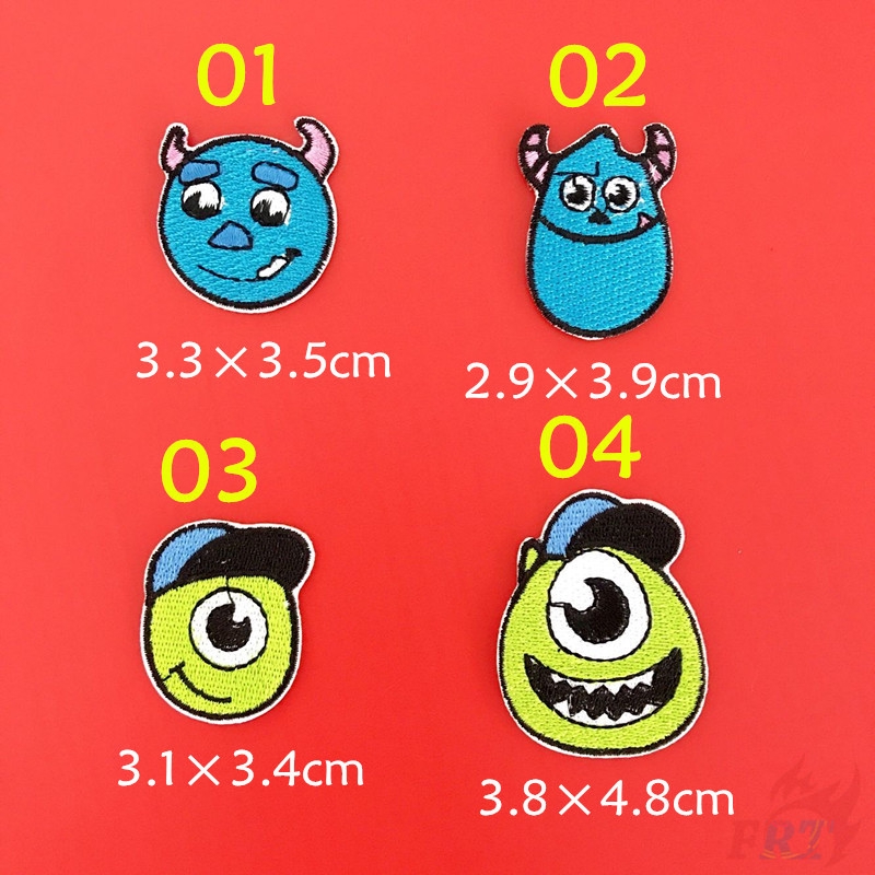 ☸ Quái Vật Disney: Monsters, Inc. Sticker Ủi Thêu Hình Mike / Sullivan ☸ 1 Sticker Ủi Thêu Hoạt Hình Dễ Thương