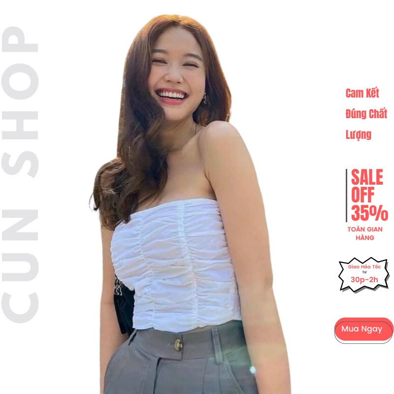 Áo Ống Thun Lụa Giún May Kèm Mod Ngực Nhiều Màu Xinh Xắn -Kiểu Dáng Thời Trang Siêu Tôn Dáng-M035