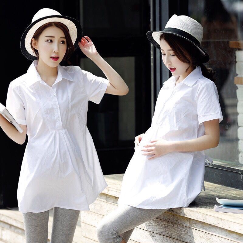 Áo sơmi BẦU MAMA DRESS thiết kế trẻ trung sành cho mẹ BẦU đi làm công sở đi dạo thanh lịch