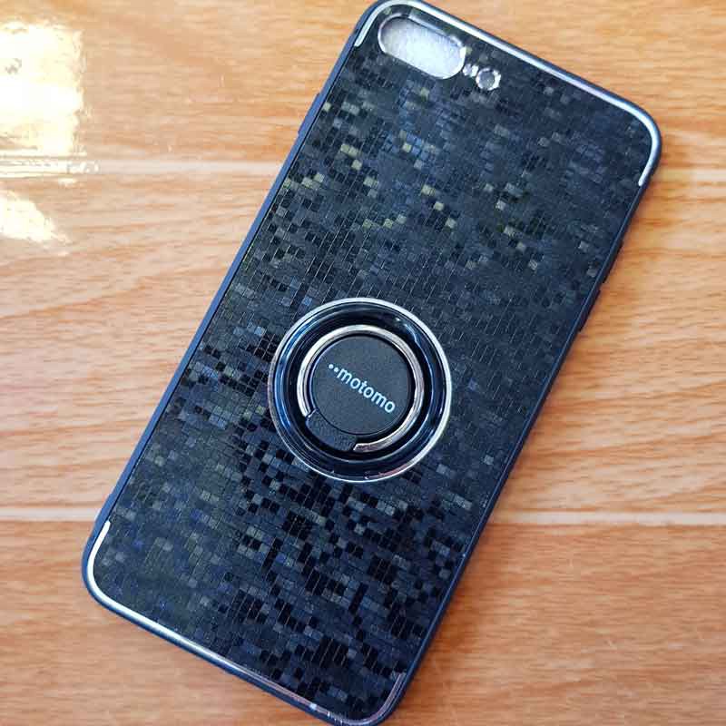 Ốp Lưng iPhone 7 Plus / 8 Plus Viền Dẻo Lưng Nhôm Kèm iRing Xoay Cao Cấp