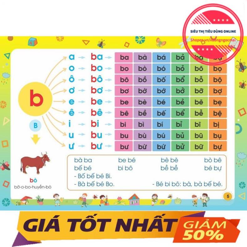 Tập Đánh Vần Tiếng Việt cho bé 4-6 tuổi Phiên bản Đặc Biệt 4.0 Mới Nhất