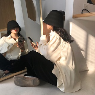 Sơ mi basic màu beige Freesize - WOG