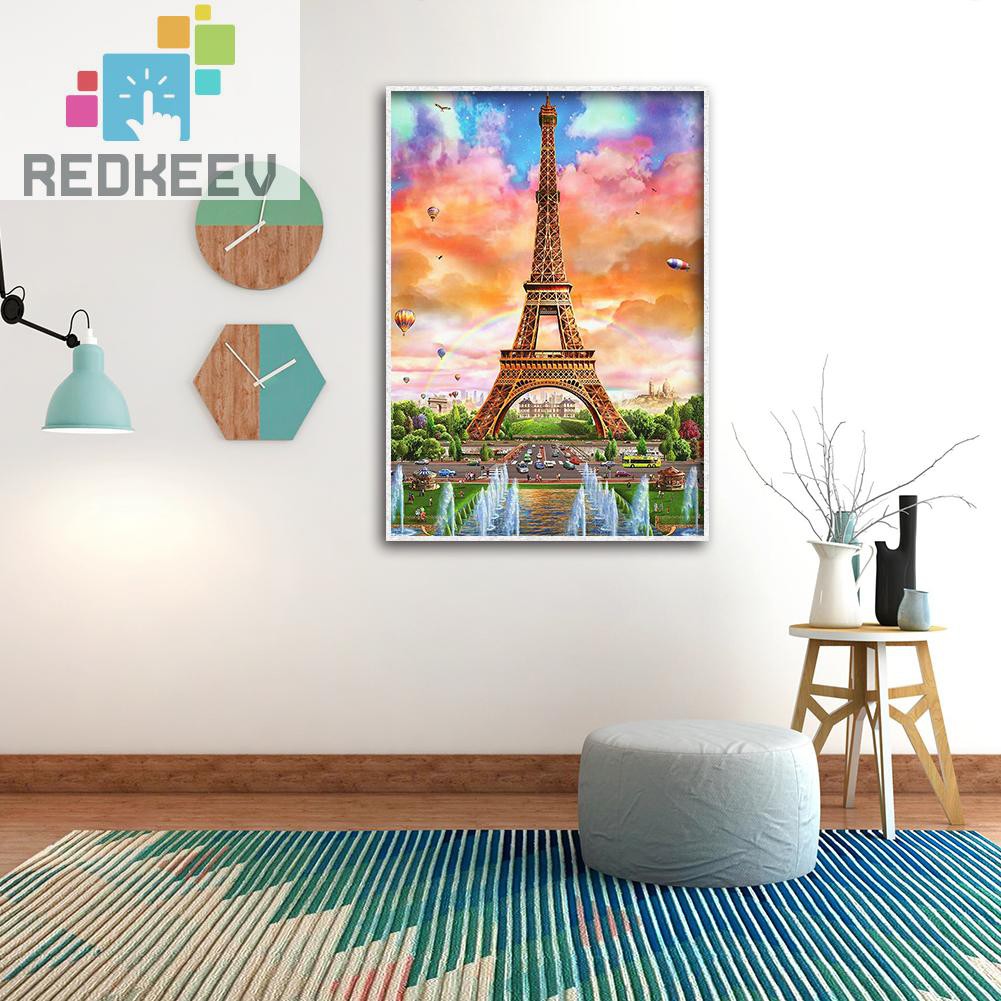 Bộ Tranh Đính Đá 1.13 Tự Làm Hình Tháp Eiffel Độc Đáo