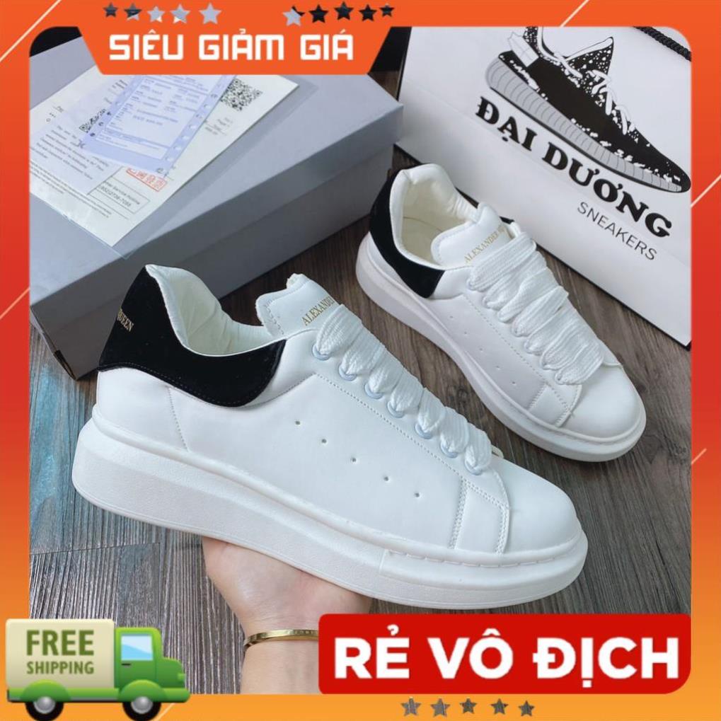 Giày 𝐌𝐂 𝐐𝐔𝐄𝐄𝐍 ⚡️𝐒𝐢ê𝐮 𝐑ẻ⚡️ Giày MCQ Độn Đế 3 Phân Màu Trắng Gót Đen nam nữ Hot Trend full box bill