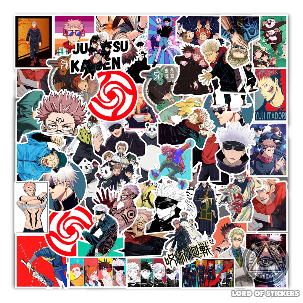 Set 50 Hình Dán Jujutsu Kaisen Sticker Anime Manga Chú Thuật Hồi Chiến Trang Trí Mũ Bảo Hiểm, Điện Thoại, Laptop, Vali