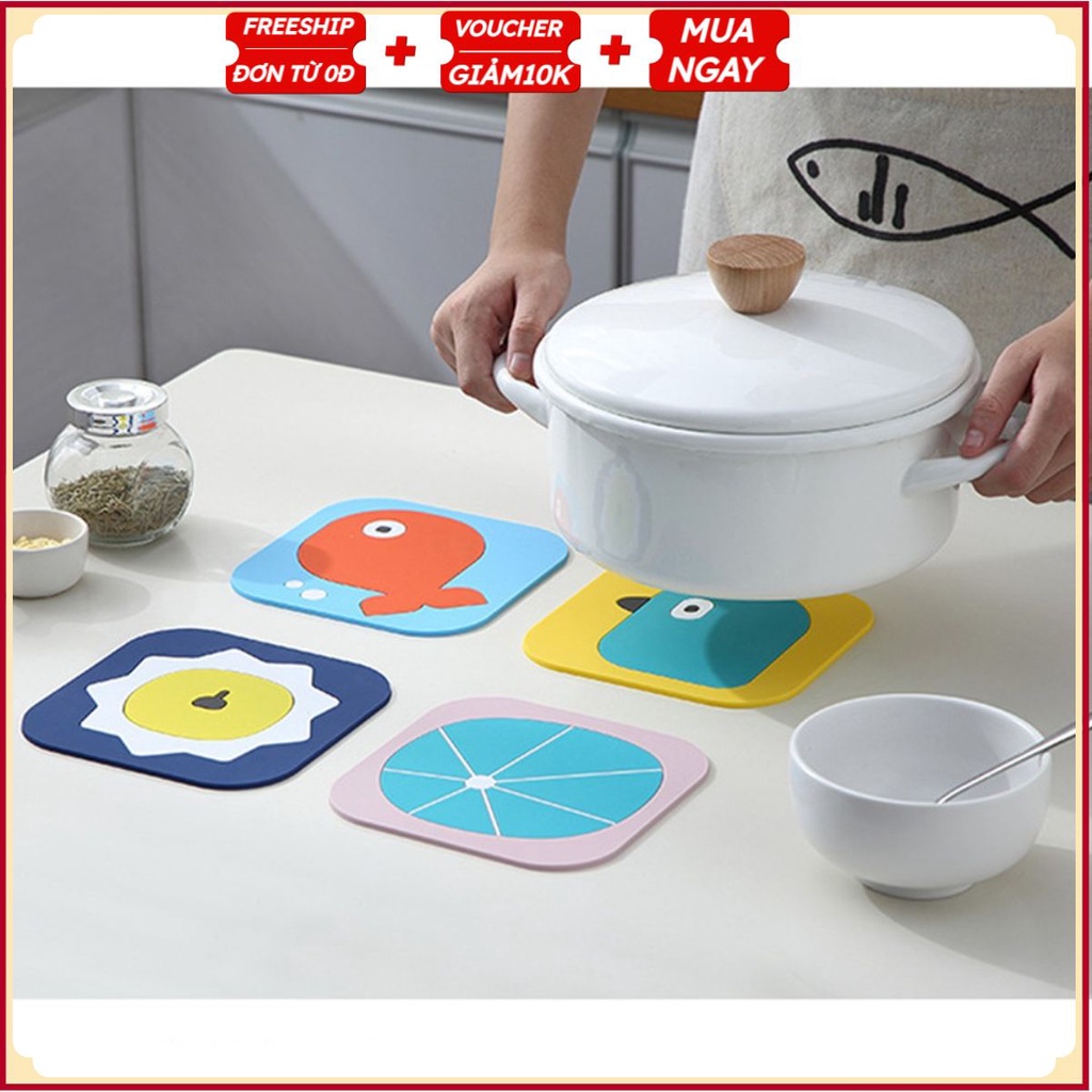 #Miếng Silicon Lót Cốc/Lót Nồi K6 - Chén, Tách, Ly Chịu Nhiệt, Tấm Lót Đồ Nóng Bảo Vệ Mặt Bàn