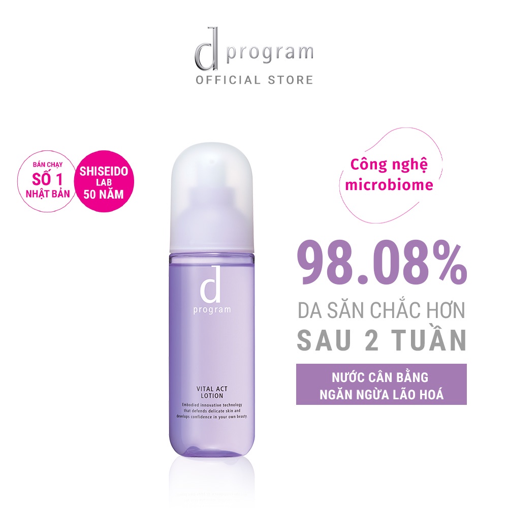 Nước cân bằng ngăn ngừa lão hóa cho da nhạy cảm Dprogram Microbiome Vital Act Lotion 125ml