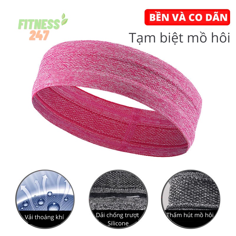 Băng Đô Thể Thao Headband Thời Trang, Co Giãn Thấm Hút Mồ Hôi Chống Trượt Tập Yoga, Gym Nam Nữ