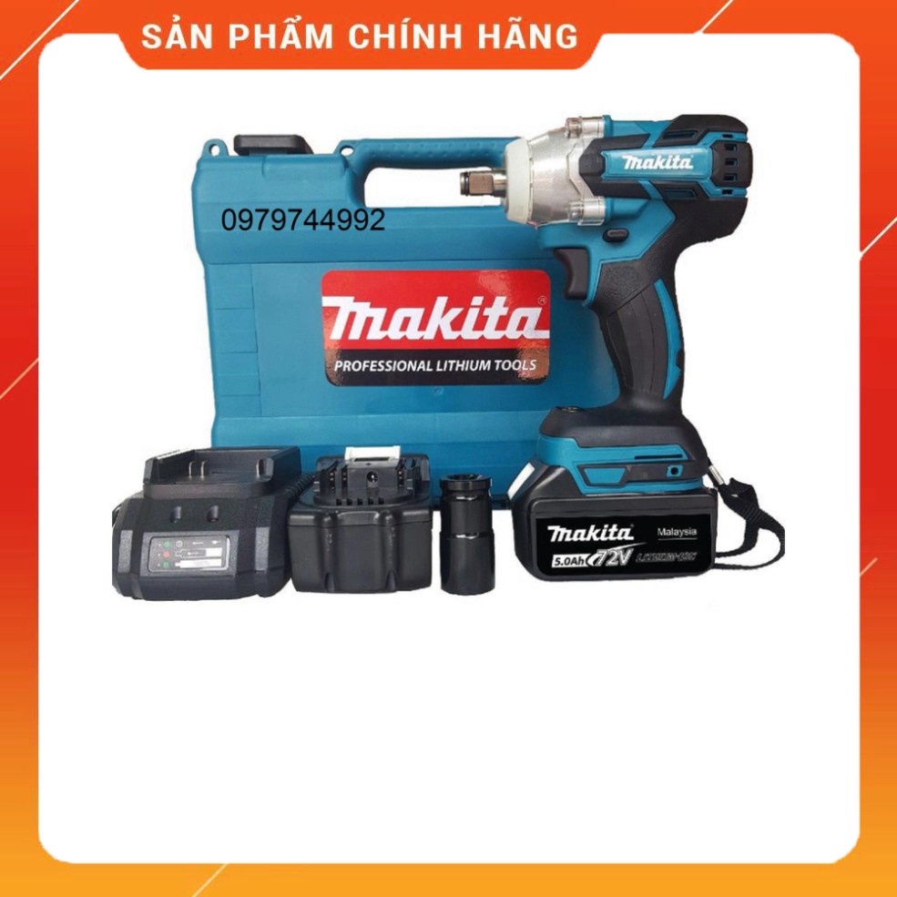 Máy bắn bu lông pin Makita 72V BH 6 tháng , trọn bộ 2 pin máy khoan siết bulong dùng pin, máy vặn bulông dùng pin