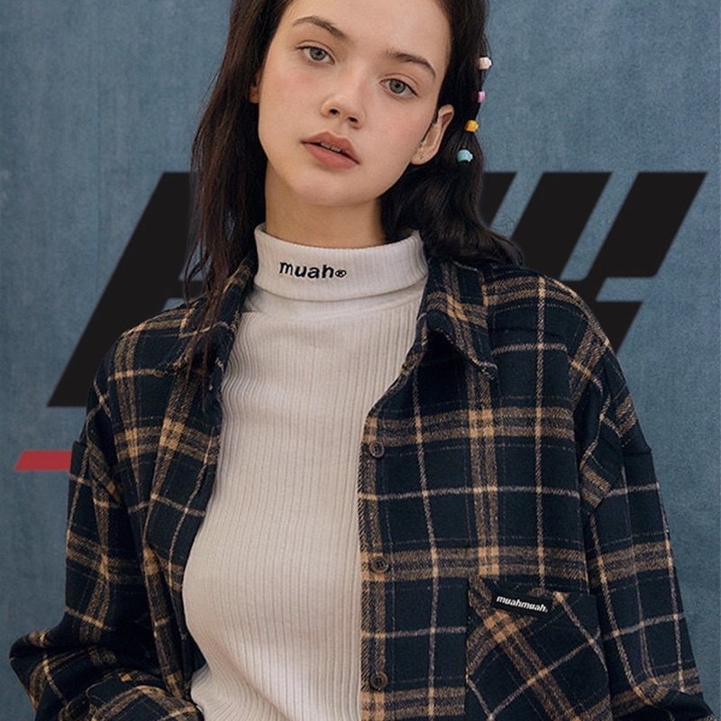 ÁO THUN CỔ LỌ THƯƠNG HIỆU MUAHMUAH HÀN QUỐC / STITCH TURTLE NECK