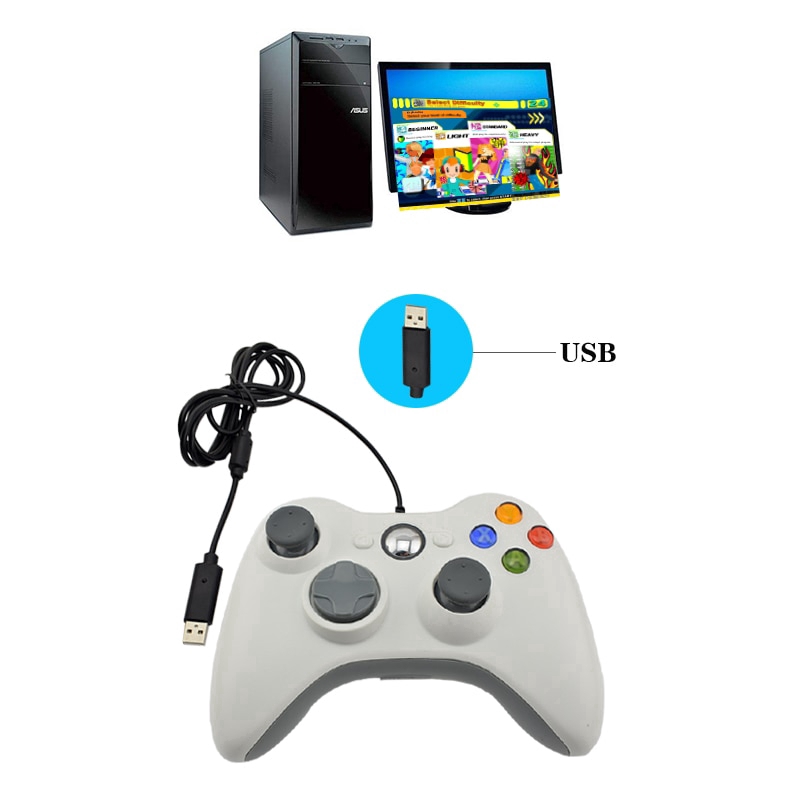 Tay cầm chơi game có dây kèm cáp USB dành cho PC