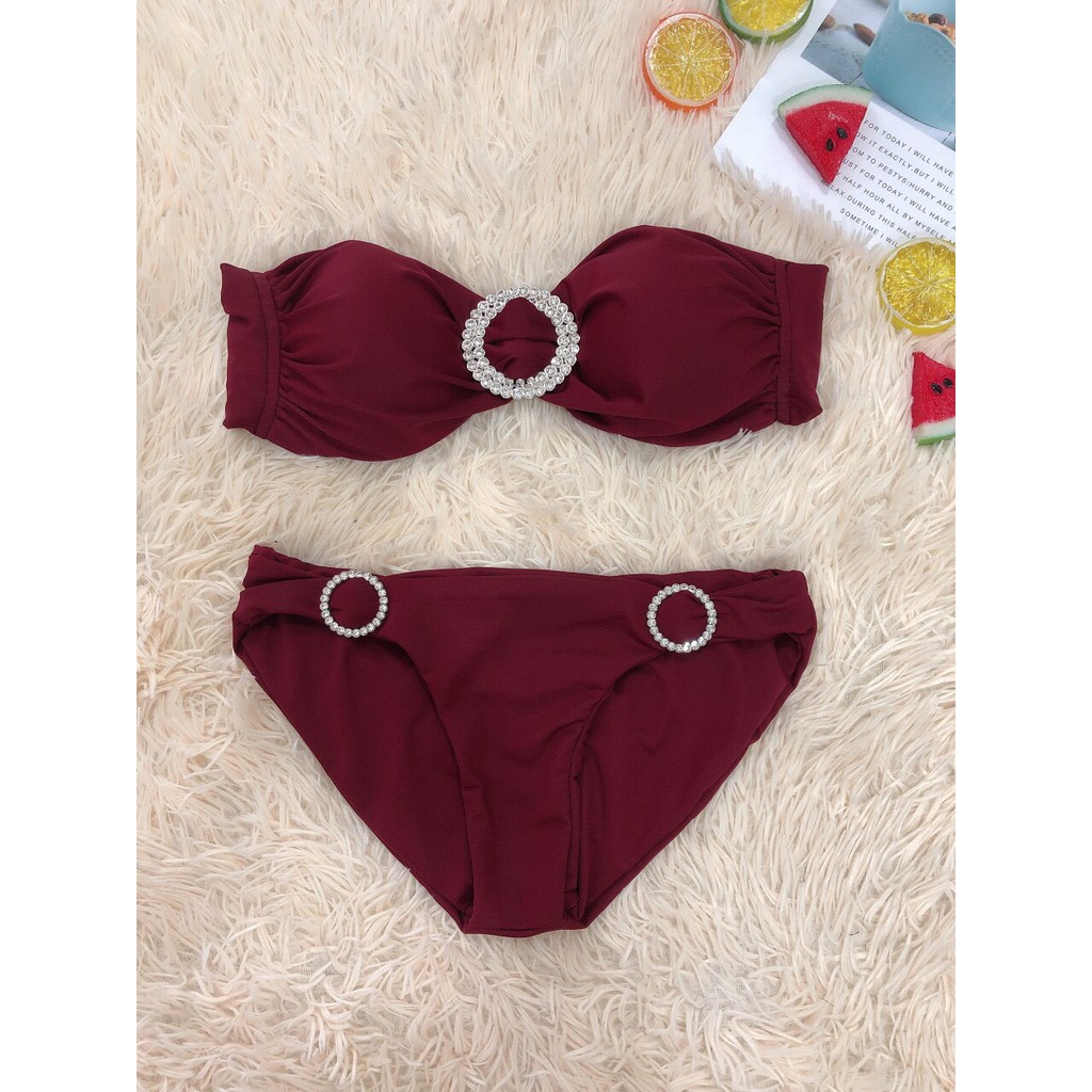 Bikini, Đồ Bơi Đi Biển Hai Mảnh Đính Khoen Đá Sang Chảnh ODERI HM-087