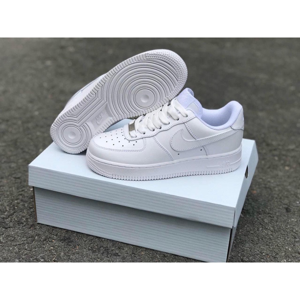 Giày Sneaker AF1 Trắng, Air Force 1 All White Bản Trung Nguyên Bản Cho Nam Nữ, Present Original Sneaker