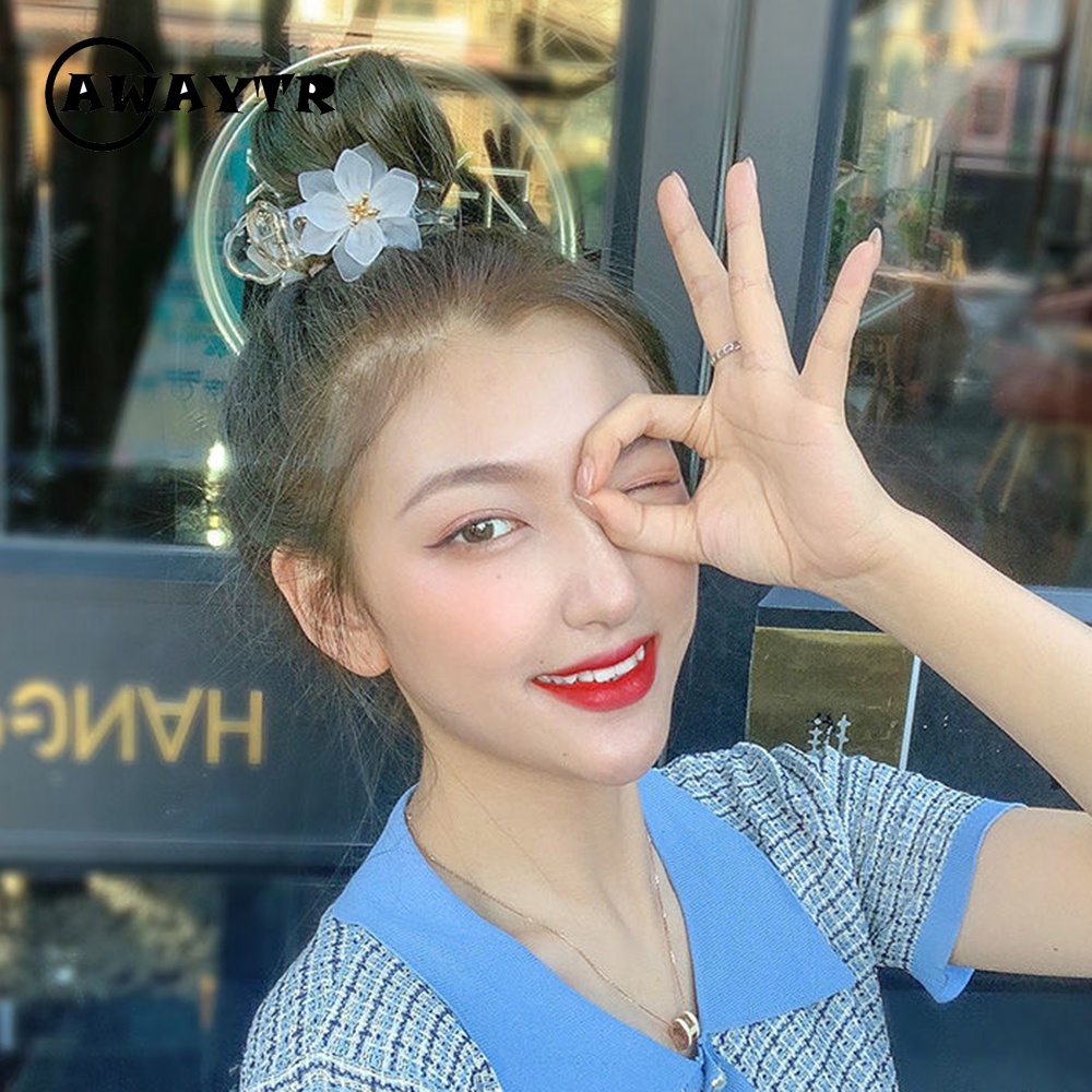 Kẹp Tóc Càng Cua Bằng Nhựa Hình Hoa Đơn Giản Thời Trang Cho Nữ