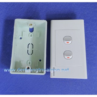 COMBO Bộ 2 Công tắc + Mặt nạ + Đế âm tường- SINO VANLOCK..