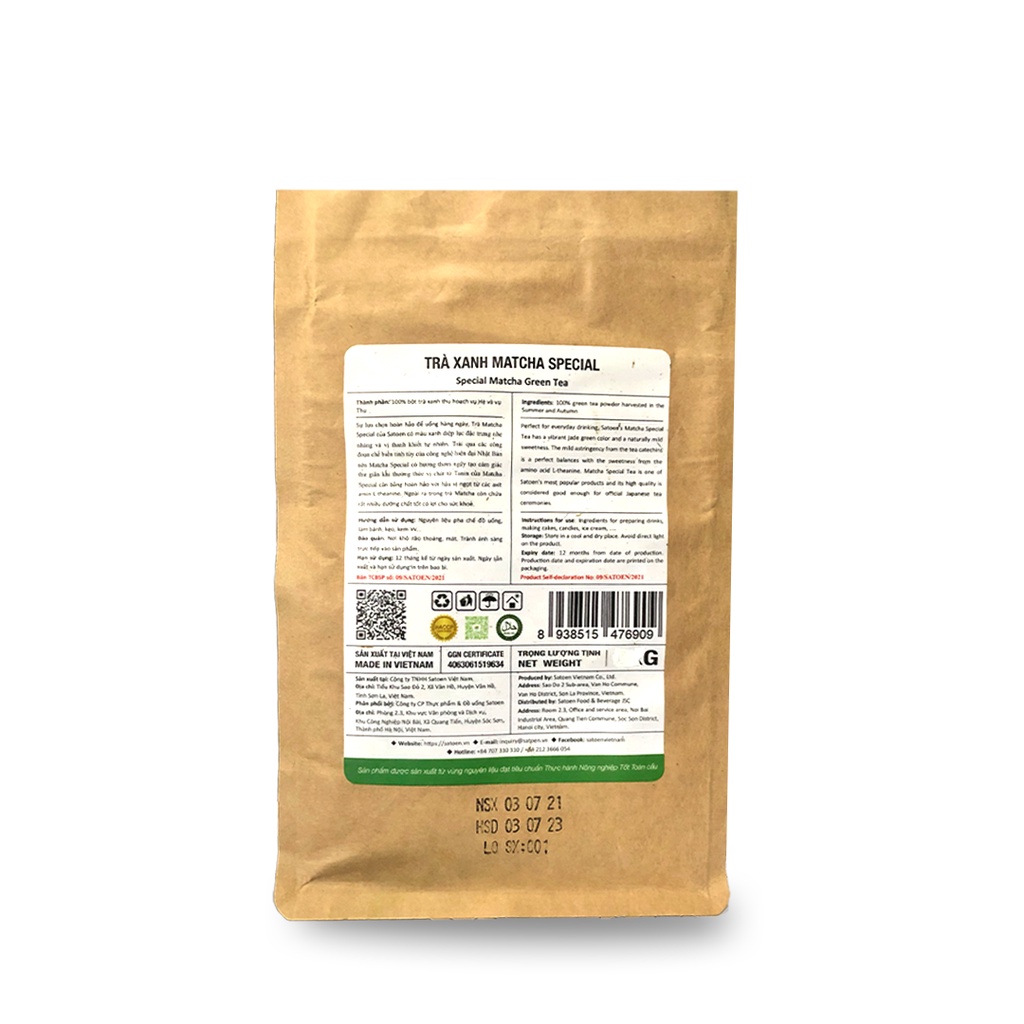 Trà xanh Matcha Satoen Special 100% vụ Hè Thu - giống trà top 3 Nhật Bản FENNC