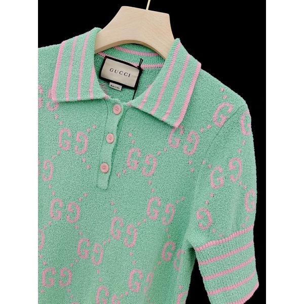 Áo len polo tay ngắn cho nữ thương hiệu Gucci GC cao cấp