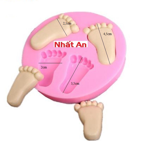 Khuôn silicone 4D hình bàn chân