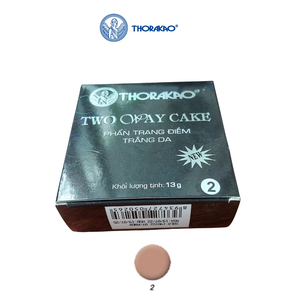Phấn trang điểm trắng da Thorakao 13g, phấn phủ kiềm dầu dưỡng trắng da, có kim tuyến nhẹ