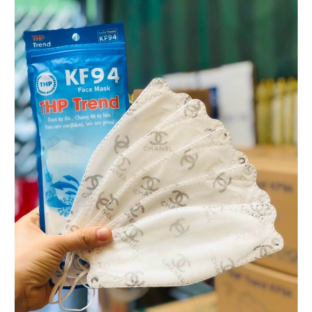Khẩu Trang Y Tế KF94 Màu Trắng, Đen, Xanh, Hồng, Vàng, Cam, Hình LV Khẩu Trang Kiểu Hàn Quốc Kháng Khuẩn