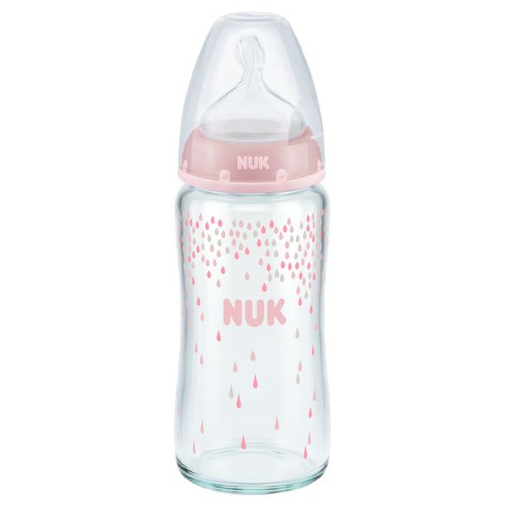 Bình sữa NUK Premium Choice thủy tinh núm ti S1 - M (120ml, 240ml)