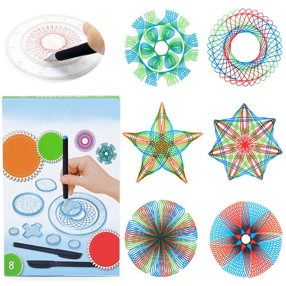 Bộ Bánh Xe Tập Vẽ Nghệ Thuật Thiết Kế Xoắn Ốc Giáo Dục Cho Bé