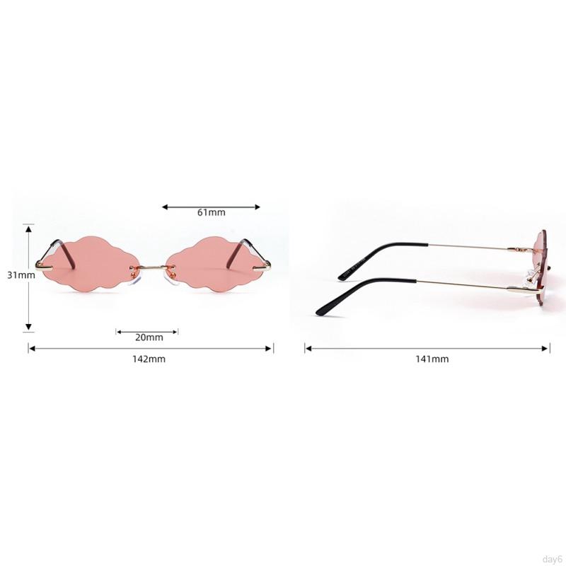 Kính Mát Gọng Hình Đám Mây Không Gọng Phong Cách Hàn Quốc