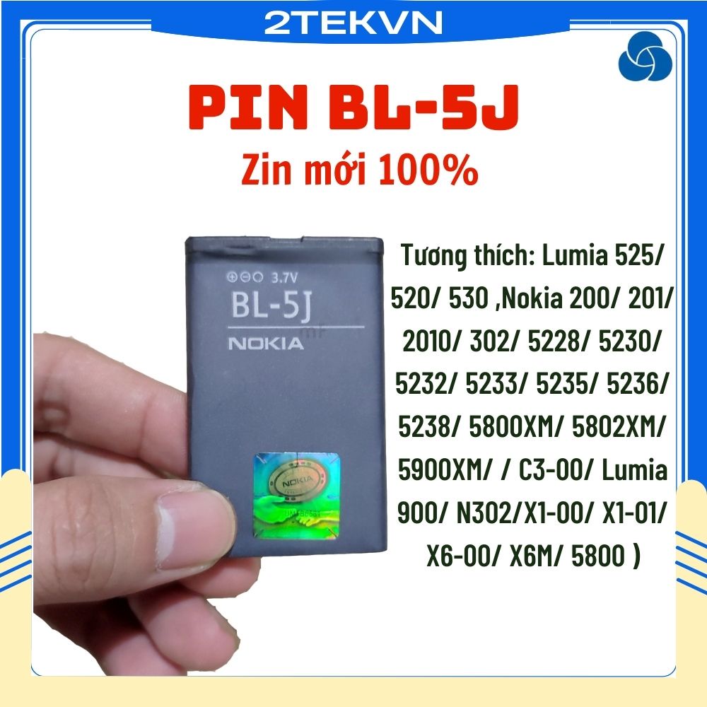 Pin xịn Nokia Bl-5J dùng cho điện thoại Nokia C3-00, X1-01, LUMIA 520, LUMIA 530