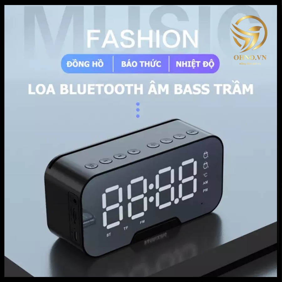 Loa Đồng Hồ KIMISO K10 Bluetooth Đồng Hồ Tráng Gương Loa Báo Thức Tích Hợp Đài FM