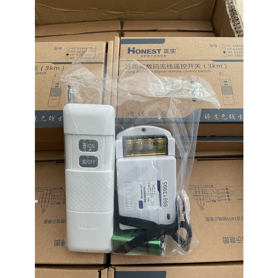 Công tắc điều khiển từ xa 3km Honest HT-6220KGD-3 , HT-6220KGD