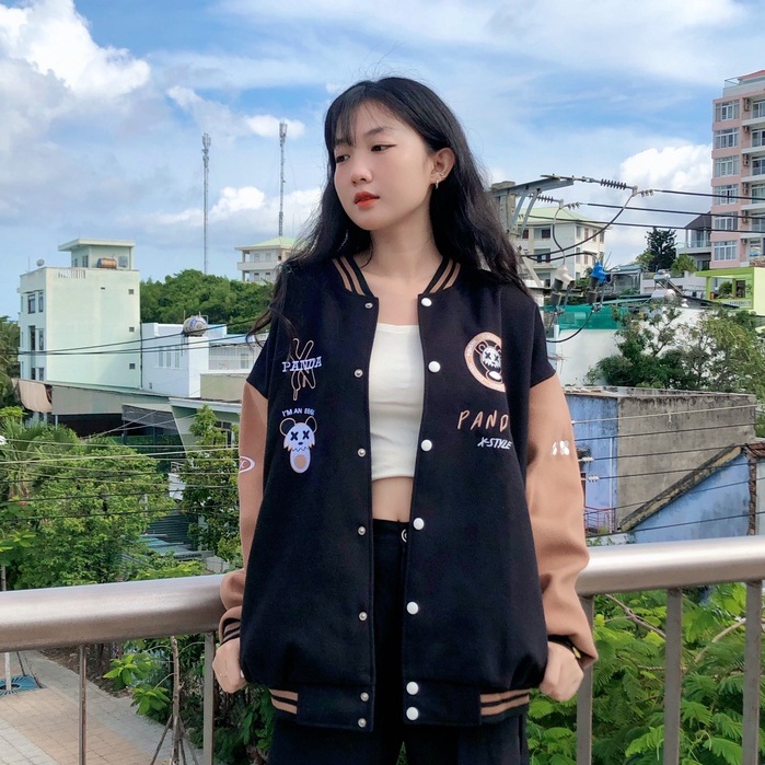 Áo khoác bomber nam nữ Pandax Studio, varsity local brand big size unisex, form rộng 2 lớp