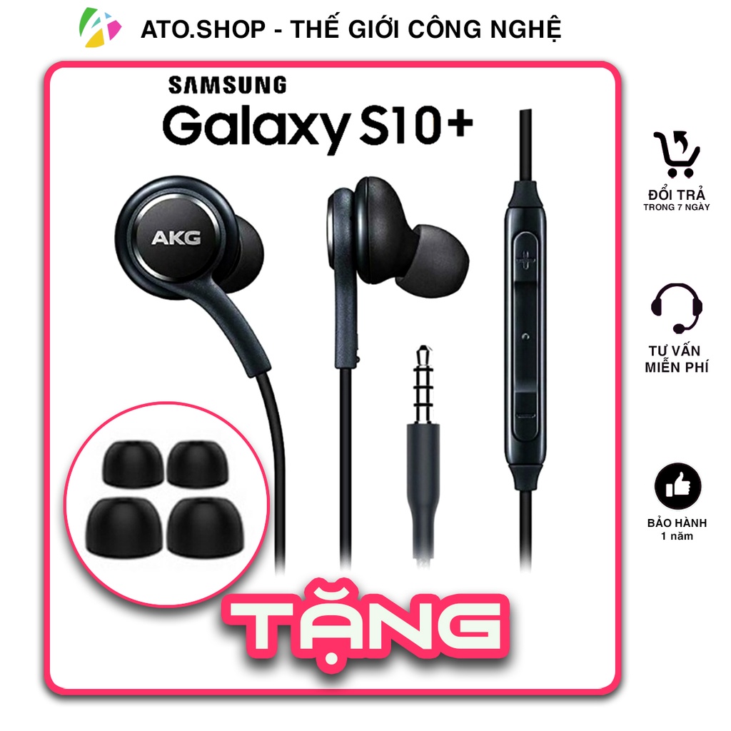 Tai nghe Samsung Galaxy S10, Samsung S10 Plus AKG zin theo máy+ Tặng 4 nút tai phụ