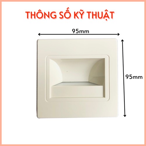 Đèn LED Cầu Thang, Âm Tường Cầu Thang, Đèn Bậc Thang 1.5W Ánh Sáng Vàng 3000K Gắn Bậc Cầu Thang Đẹp Giá