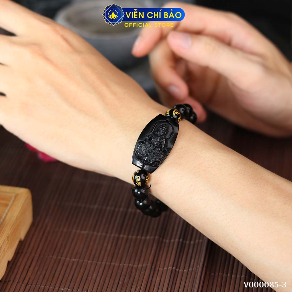Vòng tay đá phong thủy mix phật bản mệnh Obsidian thời trang phụ kiện trang sức Viễn Chí Bảo V000085
