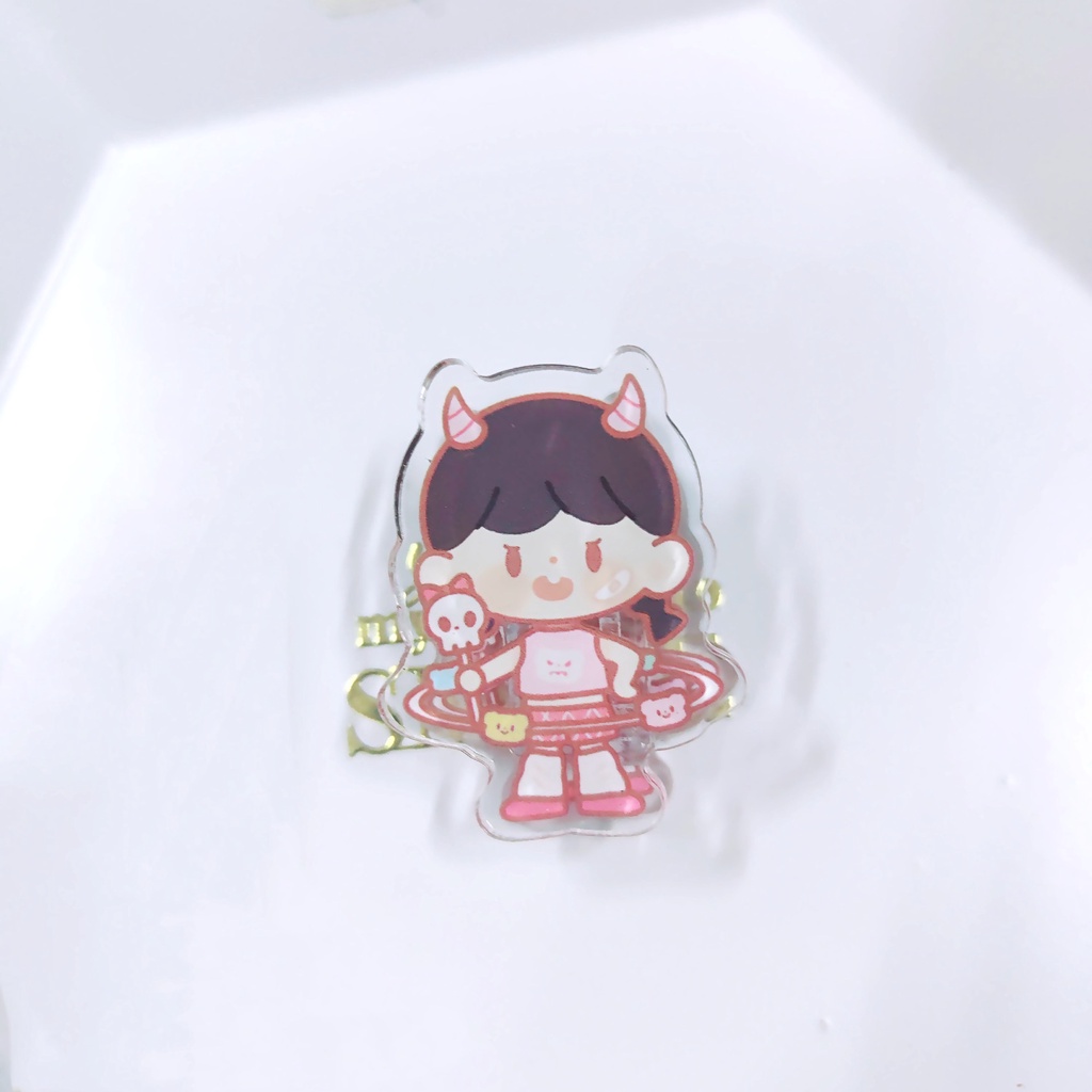 Kẹp Giấy Dán Ghi Chú / Sổ Tay Zhuo Dawang Bằng Acrylic In Họa Tiết Hoạt Hình Dễ Thương