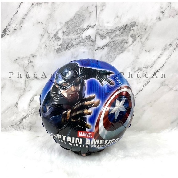 Bóng kiếng khiên tròn 45cm siêu anh hùng trang trí sinh nhật