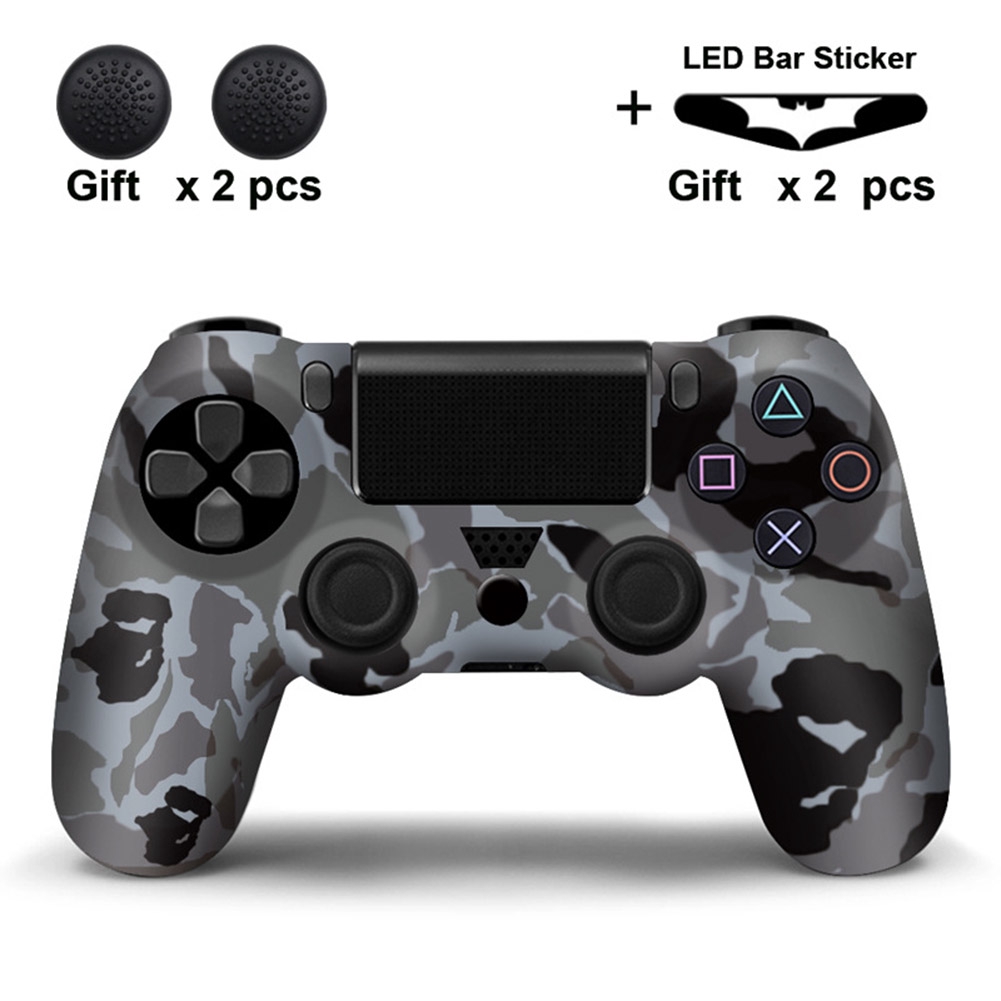 Set 2 Miếng Dán Silicon Bảo Vệ Tay Cầm Chơi Game Ps4 Playstation 4 Pro Slim Kèm 2 Đèn Led