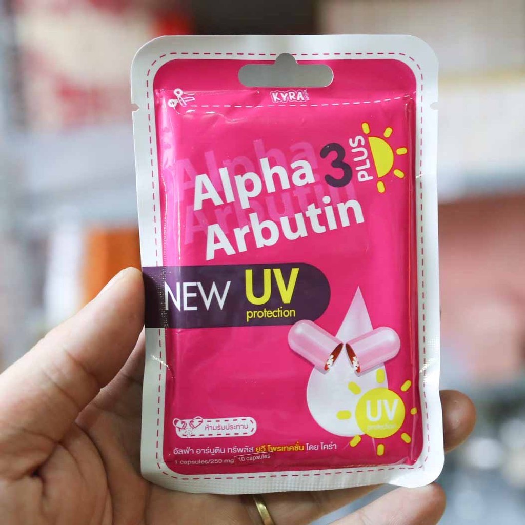 Vỉ 10 viên Kích Dưỡng Trắng và Chống Nắng New UV Alpha Arbutin 3 Plus