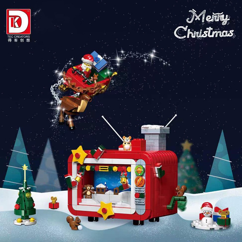 Đồ Chơi Lego Lắp Ráp Xe Lửa TV Giáng Sinh Có Đèn Vui Nhộn Cho Bé
