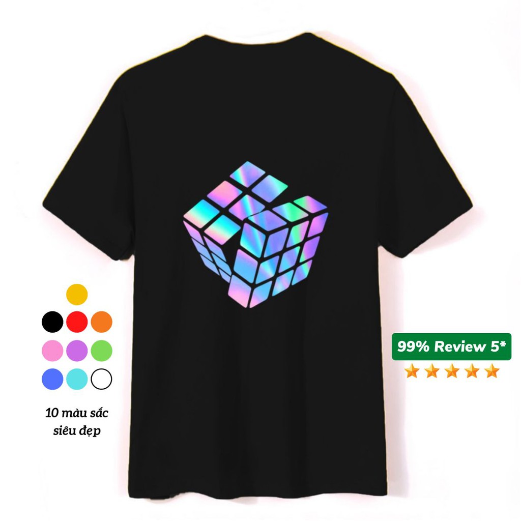 Áo Thun Phản Quang Rubik form rộng unisex tay lỡ Cotton freesize cho nam nữ PQ9 - The 1997
