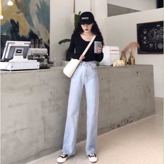 ORDER Quần Jeans ống rộng dáng dài