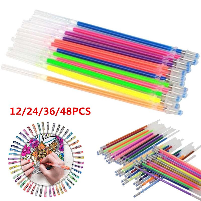 Set 12/24/48 ruột bút màu huỳnh quang đủ màu sắc dùng để vẽ trang trí tiện dụng