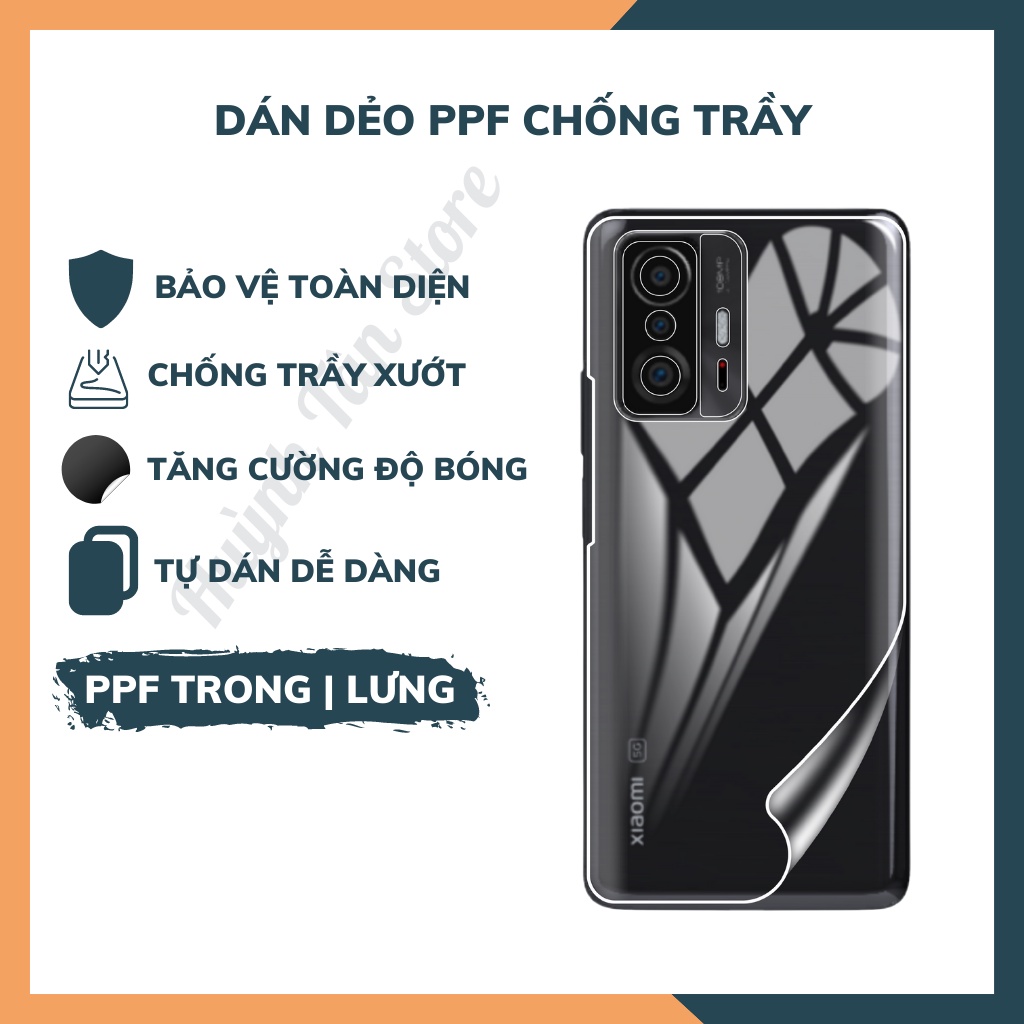 Dán dẻo PPF xiaomi 11t mi 11t pro trong suốt hoặc nhám chống bám vân tay bảo vệ điện thoại mua 1 tặng 1 huỳnh tân store