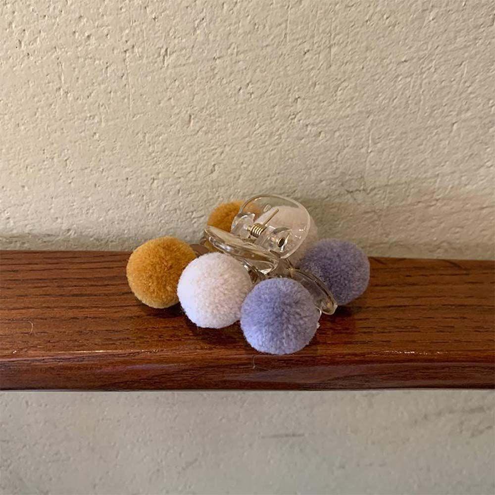 Kẹp Tóc Càng Cua Đính Bóng Lông Nhiều Màu Sắc Thời Trang Cho Nữ BACK2LIFE