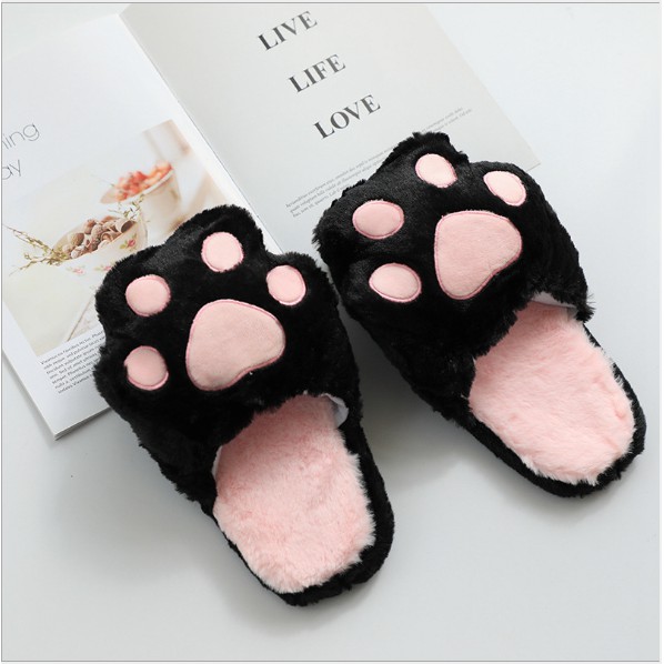 Vg Dép Bông Đi Trong Nhà Chống Trượt Hình Chân Mèo Dễ Thương