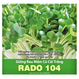 1kg hạt giống mầm củ cải trắng hạt lớn 104