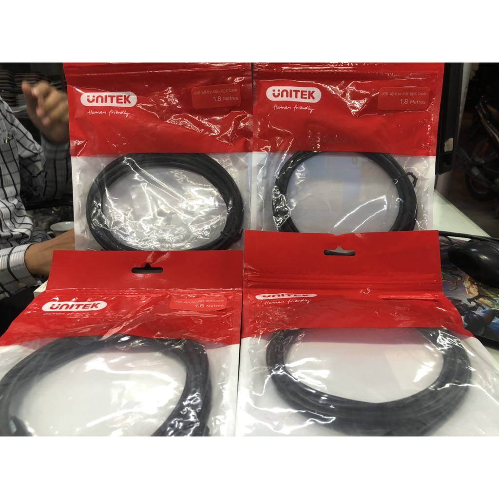 Cáp máy in cổng USB 1.8M - 3M UNITEK YC410/ YC420 - Hàng Chính Hãng Phân Phối- Bảo Hành 12 Tháng