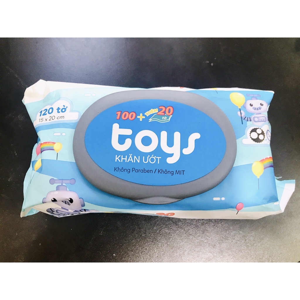 Khăn giấy ướt cho bé TOYS 120 tờ an toàn cho bé sơ sinh và trẻ nhỏ