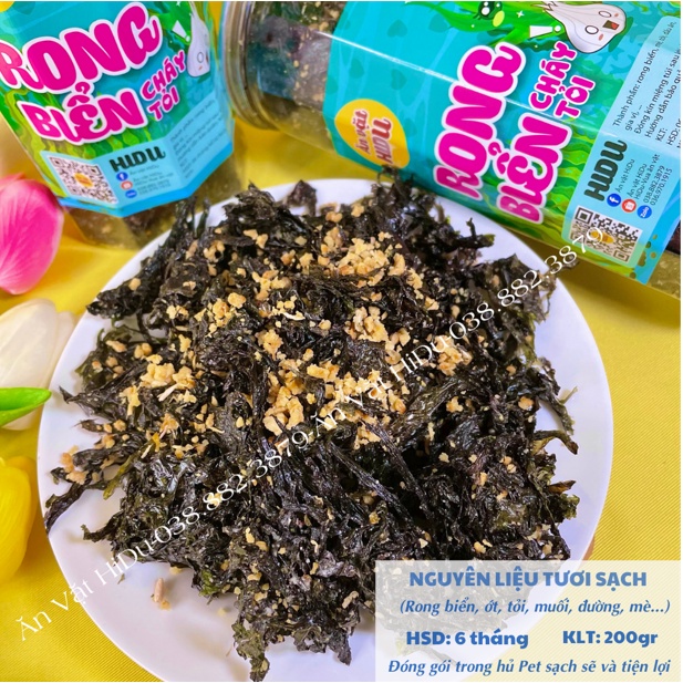 Rong biển sấy khô giòn tỏi mè ăn liền hàn quốc 200gr